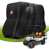 NOKINS 420D Waterproof Golf Cart Cover | 2+2 Seater | Fits Yamaha Drive/Drive 2 | Windproof, Double Zipper Doors, Black